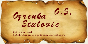 Ozrenka Štulović vizit kartica
